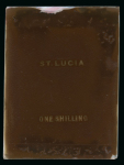 Stamp of St. Lucia St. Lucia - 1885 1s, master negative on celluloid and glass support cliché