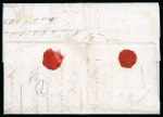 Stamp of Great Britain » 1840 2d Blue (ordered by plate number) 1842 (Jan 8) entire letter from London with 1840 2d deep blue pl.2 pair in combination with 1841 1d red-brown