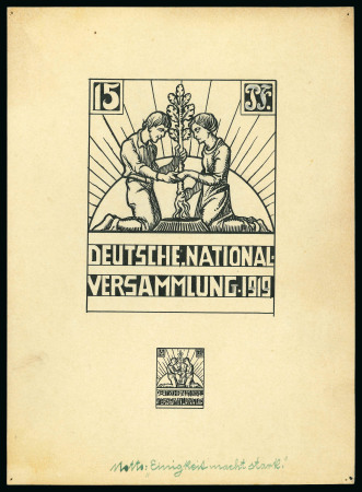 Stamp of Large Lots and Collections Germany: 1919 "Weimar National Assembly" 3 essays