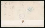 Stamp of Brazil » 1866-83 Dom Pedro » 1876 Roulette "Black Beard" Issue 1876, 200r black, in combination with perf. 1866 20r & 80r on cover to Uruguay