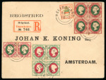 Stamp of German States » Heligoland 1887 & 1890 pair of covers incl. envelope sent registered to Amsterdam