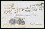 Stamp of Large Lots and Collections All World: 1850s-73, Small classic group of 12 items (stamps and covers)