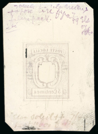 Stamp of Switzerland / Schweiz » Orts-Post und Poste Locale Switzerland, Neuchatel - 1851 Poste Locale 5c, cliché