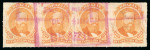 Stamp of Brazil » 1866-83 Dom Pedro » 1876 Roulette "Black Beard" Issue 1876, 500r orange, strip of four, cancelled by Sala