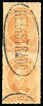 Stamp of Brazil » 1866-83 Dom Pedro » 1876 Roulette "Black Beard" Issue 1876, 500r orange, vertical pair, used with "Registrado"