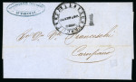 Stamp of Venezuela » Maritime Postal History » Incoming Mail 1860 (Dec 6) Entire sent from St Thomas to Carúpano,