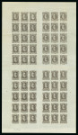 Stamp of Brazil » 1866-83 Dom Pedro » 1877-78 Roulette "White Beard" Issue 1877-78, 10r, 260r, 300r and 700r in composite lithographic plate proof sheet of 60