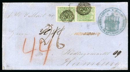 Stamp of Venezuela » St Thomas-La Guaira-Puerto Cabello - Robert Todd Issues 1864, Cover sent from Puerto Cabello to Hamburg franked