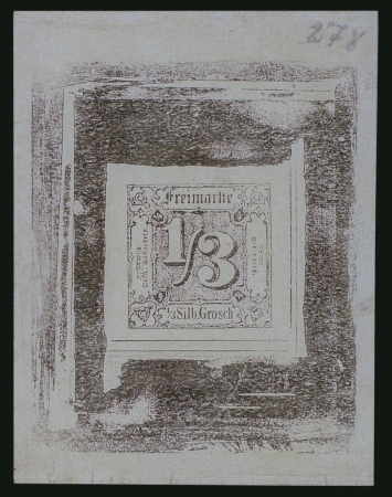 Stamp of German States » Thurn and Taxis German States, Thurn and Taxis - 1858 1/3sgr, die proof