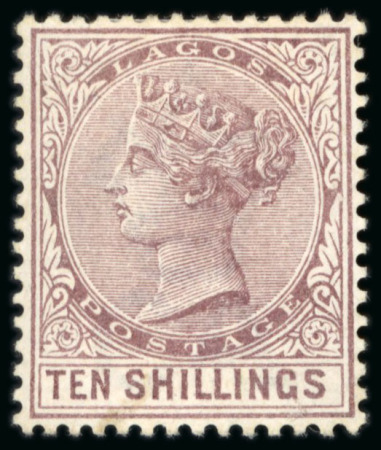Stamp of Nigerias » Lagos Lagos, - 1886 10s, two signed reproductions used and unused and 17 paper essays