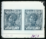 Stamp of Spanish Colonies » Rio de Oro Spanish Colonies, Río de Oro - 1907 4p error of colour se-tenant with 3p, group of 13 items
