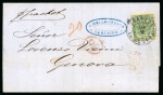 Stamp of Venezuela » St Thomas-La Guaira-Puerto Cabello - Robert Todd Issues 1865 (Jan 25), Cover sent from La Guaira to Genoa,
