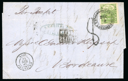 Stamp of Venezuela » St Thomas-La Guaira-Puerto Cabello - Robert Todd Issues 1865 (Dec 9), Cover sent from La Guaira to Bordeaux,