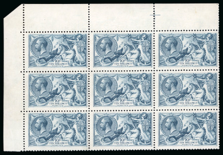 Stamp of Great Britain » King George V » 1913-19 Seahorse Issues 1918-19 Bradbury Wilkinson 10/- dull grey blue, a beautifully