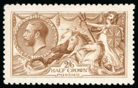 Stamp of Great Britain » King George V » 1913-19 Seahorse Issues 1915 De La Rue 2/6d. Cinnamon brown, mint mint Nh,