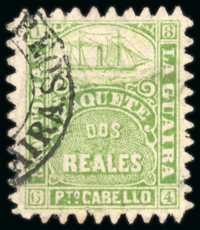 Stamp of Venezuela » St Thomas-La Guaira-Puerto Cabello - Robert Todd Issues 1864, Album page study of the zig-zag 9 x 9.5 perforation,