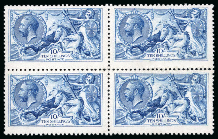 Stamp of Great Britain » King George V » 1913-19 Seahorse Issues 1915 De La Rue 10/- deep intense bright blue, A superb