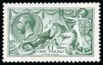 Stamp of Great Britain » King George V » 1913-19 Seahorse Issues 1913 Waterlow £1 green, a superbly fresh and well