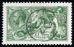 Stamp of Great Britain » King George V » 1913-19 Seahorse Issues 1913 Waterlow £1 green in a lovely deep shade, superbly