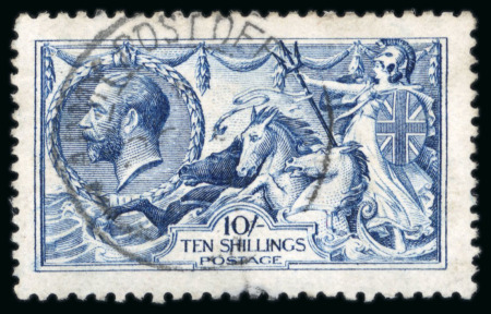 Stamp of Great Britain » King George V » 1913-19 Seahorse Issues 1915 De La Rue 10/- deep intense bright blue; fine