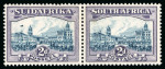 Stamp of South Africa » Union & Republic of South Africa 1930-44, 2d Blue & Violet with "airship flaw" variety in mint h.r. se-tenant pair