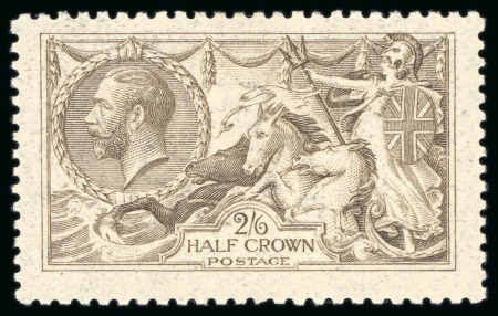 Stamp of Great Britain » King George V » 1913-19 Seahorse Issues 1915 De La Rue 2/6d. pale sepia brown; unused with
