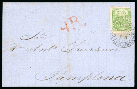 Stamp of Venezuela » St Thomas-La Guaira-Puerto Cabello - Robert Todd Issues 1865 (JU 25), Cover sent from La Guaira to Pamplona,