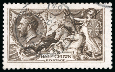 Stamp of Great Britain » King George V » 1913-19 Seahorse Issues 1913 Waterlow 2/6d. deep sepia "Vandyke" Brown, fine