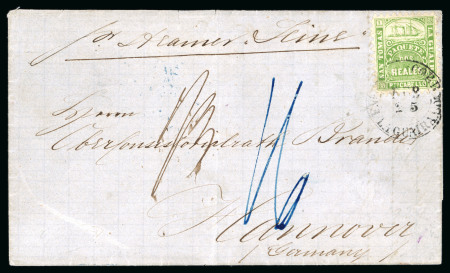 Stamp of Venezuela » St Thomas-La Guaira-Puerto Cabello - Robert Todd Issues 1865 (Feb 25), Cover sent from La Guaira to Hannover,