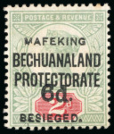 Stamp of South Africa » Mafeking 1900, sans-serif ovpt on GB 6d on 2d unused (no gum)