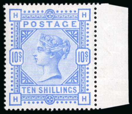 Stamp of Great Britain » 1855-1900 Surface Printed » 1883-84 & 1888 High Values 1883-84 10/- ultramarine (pale shade), HH, a fine mint