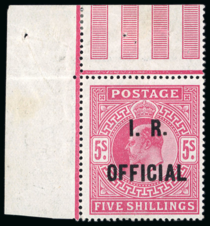 Stamp of Great Britain » Officials Inland Revenue: 1902-04 5/- bright carmine I.R Official,