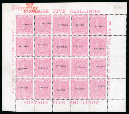 Stamp of Great Britain » 1855-1900 Surface Printed » 1867-83 High Values 1867-83 5/- pale rose, pl.2, a magnificent mint 
