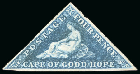 Stamp of South Africa » Cape of Good Hope 1855-63 4d deep blue on white paper unused, good margins