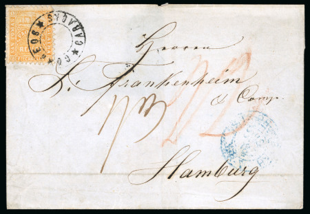 Stamp of Venezuela » St Thomas-La Guaira-Puerto Cabello - Robert Todd Issues 1867 (Oct 8), Part wrapper sent from Caracas to Hamburg