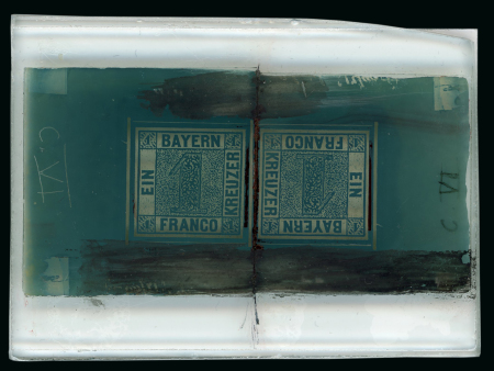 Stamp of German States » Bavaria German States, Bavaria - 1849 1 kreuzer, two negative