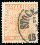 Stamp of Sweden Sweden - 1855 24s, group of twelve items 