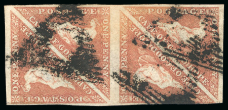Stamp of South Africa » Cape of Good Hope 1855-63 1d brick-red on cream paper in used block of four