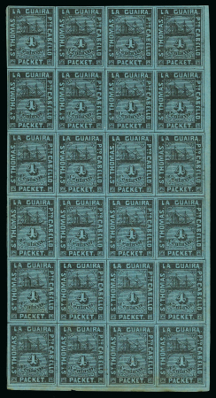 Stamp of Venezuela » St Thomas-La Guaira-Puerto Cabello - Robert Todd Issues 1864, La Guaira - St Thomas, 4 Centavo black on blue