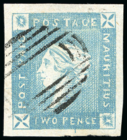 Stamp of Mauritius » 1859 Lapirot Issue » Early Impressions (SG 36-37) 1859 "Lapirot" 2d. blue on greyish paper, Pos 7, an