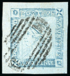 Stamp of Mauritius » 1859 Lapirot Issue » Worn Impressions (SG 39) 1859 "Lapirot" 2d. blue on bluish paper, Pos 7, a worn