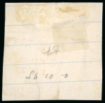 Stamp of Nyasaland 1903 £10 grey and blue, neatly tied to piece by a