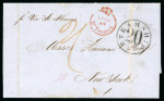 Stamp of Venezuela » Maritime Postal History 1861 (Sep 7) Entire letter sent from La Guaira to New