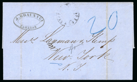 Stamp of Venezuela » Maritime Postal History 1867 (Nov 9), Wrapper sent from Caracas to New York,