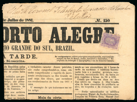Stamp of Brazil » 1866-83 Dom Pedro » 1877-78 Roulette "White Beard" Issue 1877, 20r violet, tied by violet cork type on 7.7.1881