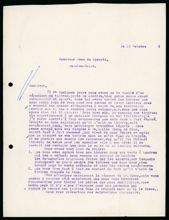 Stamp of Large Lots and Collections 1932-1935, Correspondance between Jean de Sperati and