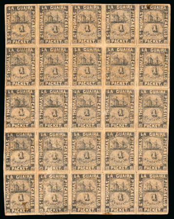 Stamp of Venezuela » St Thomas-La Guaira-Puerto Cabello - Robert Todd Issues 1868-1869, La Guaira - St Thomas, 1 Centavo black on