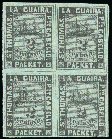 Stamp of Venezuela » St Thomas-La Guaira-Puerto Cabello - Robert Todd Issues 1868-1869, La Guaira - St Thomas, 2 Centavo black on