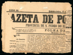 Stamp of Brazil » 1866-83 Dom Pedro » 1877-78 Roulette "White Beard" Issue 1877, 20r violet, horizontal pair paying the four-sheets