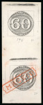 Stamp of Brazil Brazil - 1843 "Bull's Eyes" 60r & 90r, the sensational assembly made up of 84 items
